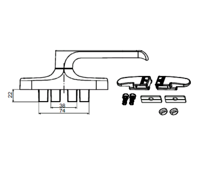 РУЧКА ПОВОРОТНАЯ PROVEDAL 1102.00