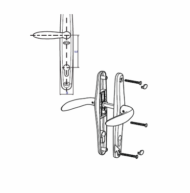 НАЖИМНОЙ ГАРНИТУР STUBLINA 1076.00. (E=92mm, B=30mm)