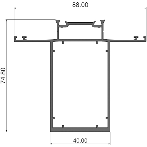 Алюминиевый профиль стойки наружный 315008 | Стойка витражная