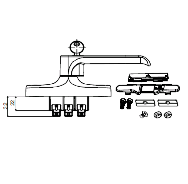 РУЧКА ПОВОРОТНАЯ С КЛЮЧОМ 1103.10