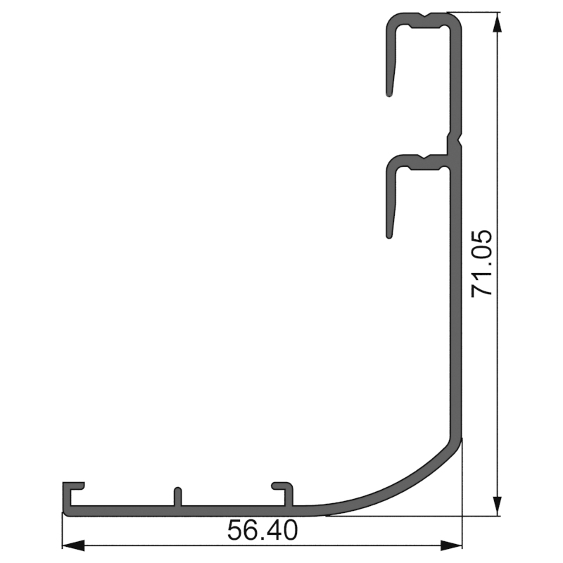 Алюминиевый профиль 380010 | примыкание двери к стене