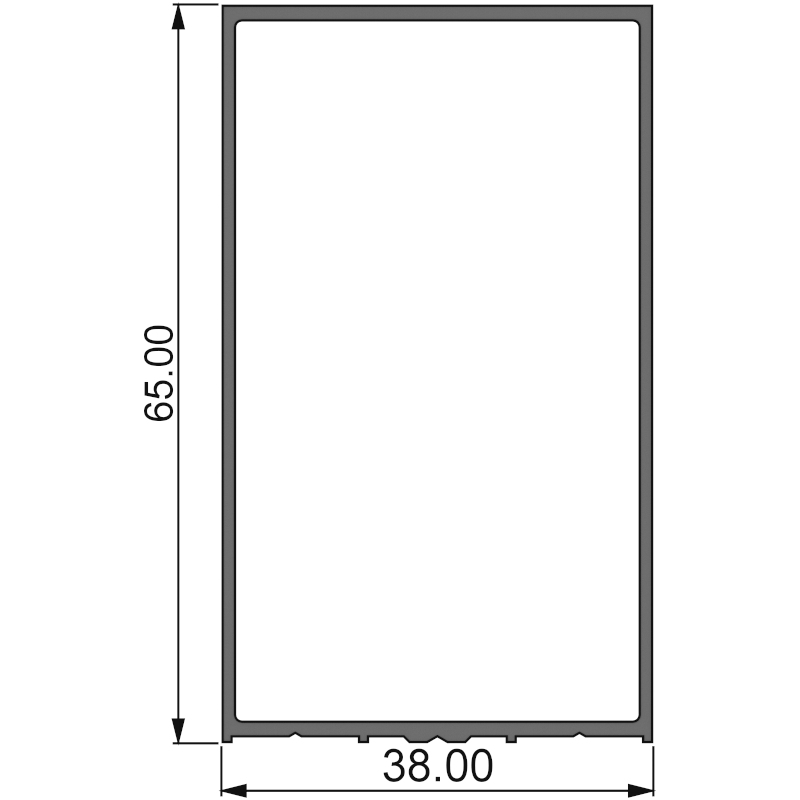 Алюминиевый профиль 381 001 | стойка-ригель перегородки 65 мм