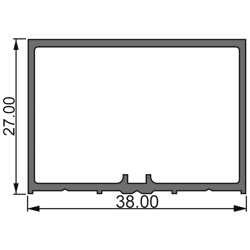 Алюминиевый профиль 381 002 | стойка-ригель перегородки 35 мм