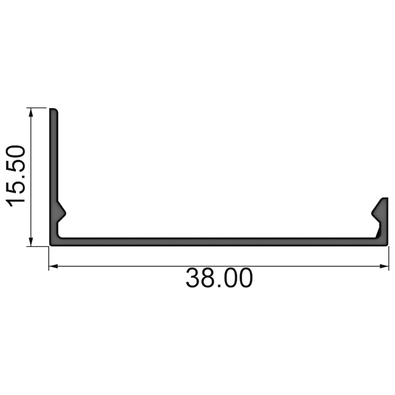 Алюминиевый профиль 381 005 | крышка декоративная 38 мм боковая
