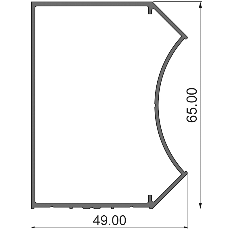 Алюминиевый профиль 381 006 | угловая стойка перегородки одинарное остекление
