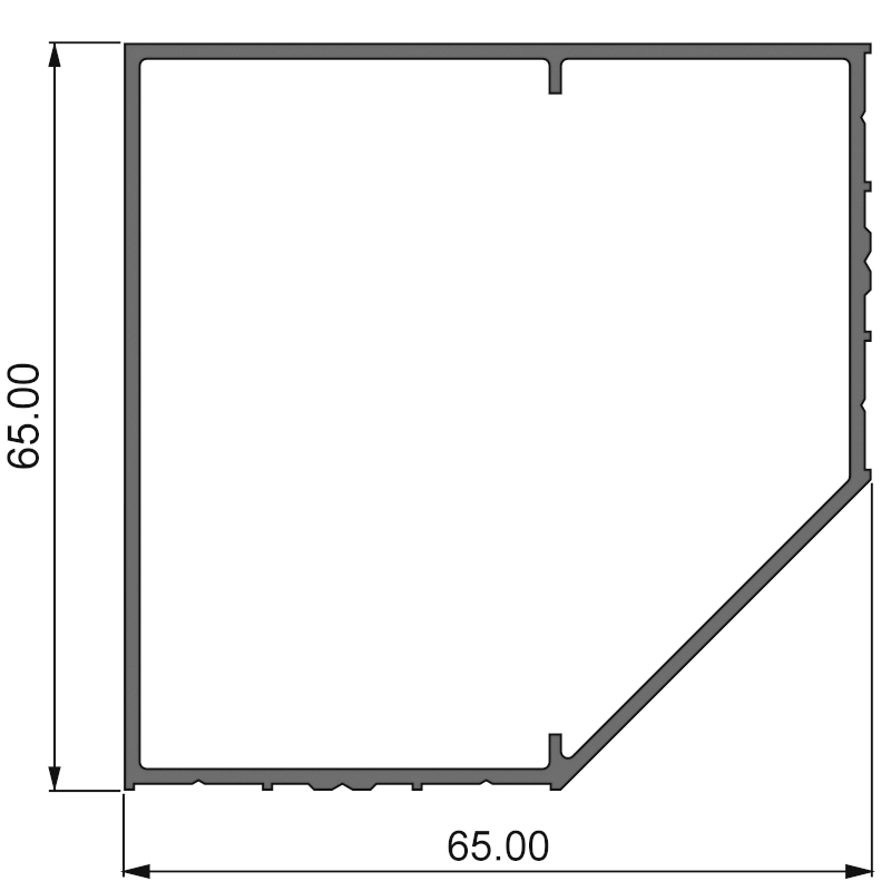 Алюминиевый профиль 381 008 | угловая стойка 90º перегородки одинарное остекление