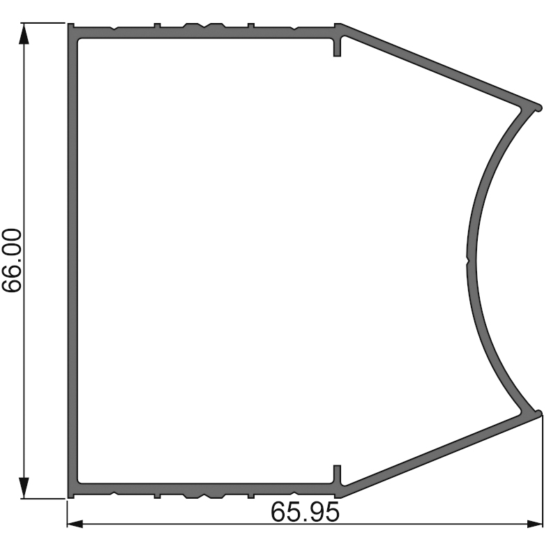 Алюминиевый профиль 382 002 | угловая стойка-ригель перегородки двойное остекление