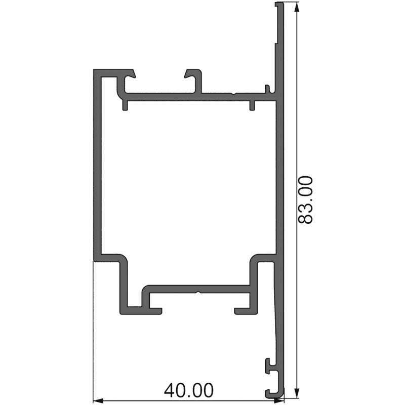 Алюминиевый профиль 390006 | полотно двери наружного открывания
