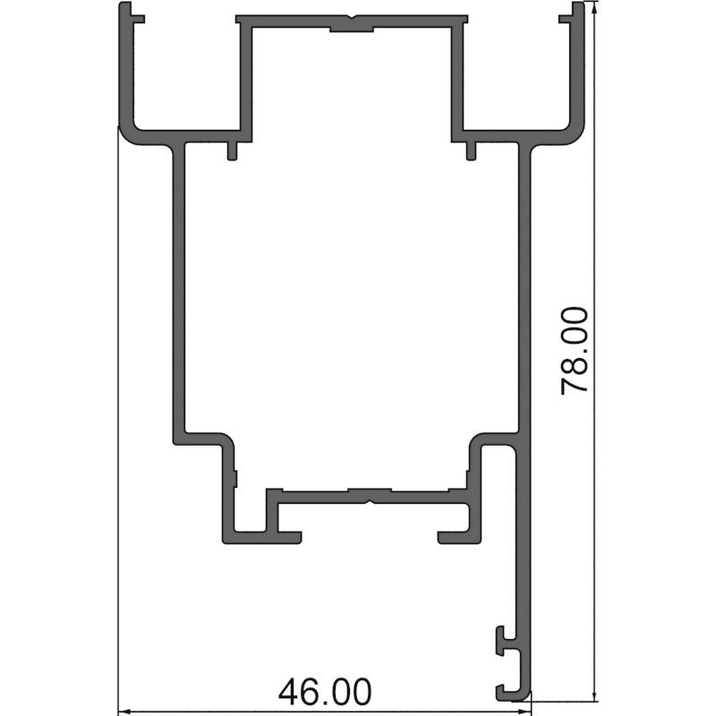 Алюминиевый профиль 390016 |  полотно двери под жалюзи