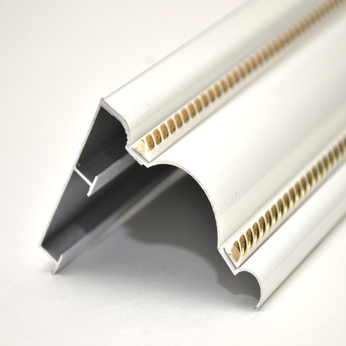 КАРНИЗ АЛЮМИНИЕВЫЙ  ДВУХРЯДНЫЙ БЕЛЫЙ, ДВОЙНОЙ МОЛДИНГ 1,5 М 801035