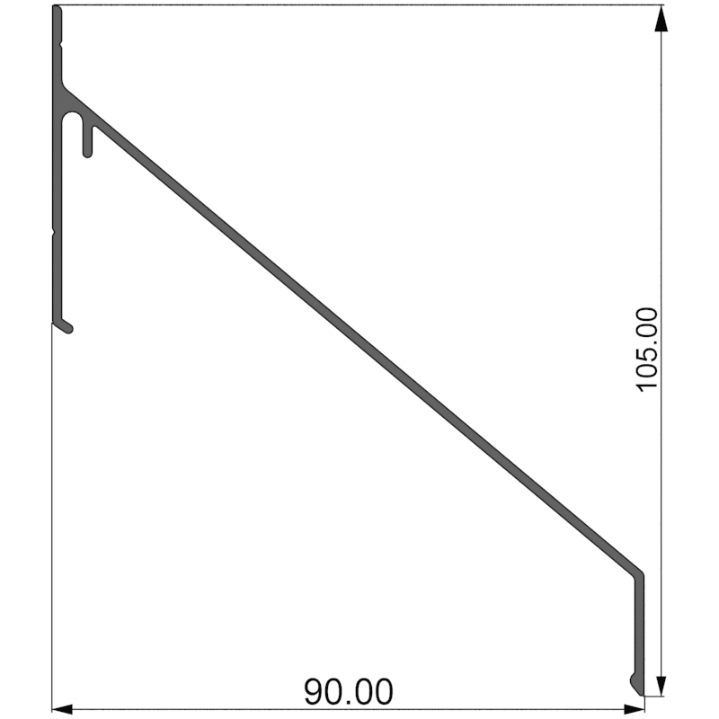 Алюминиевый профиль 800 107 | жалюзи 90 мм для паркингов