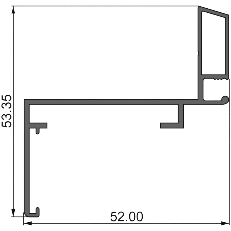 Алюминиевый профиль 800 109 | коробка вентрешетки 52х53,5 мм