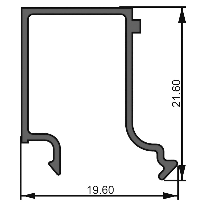 Алюминиевый профиль А05026 | штапик перегородки Д40 под 6 мм
