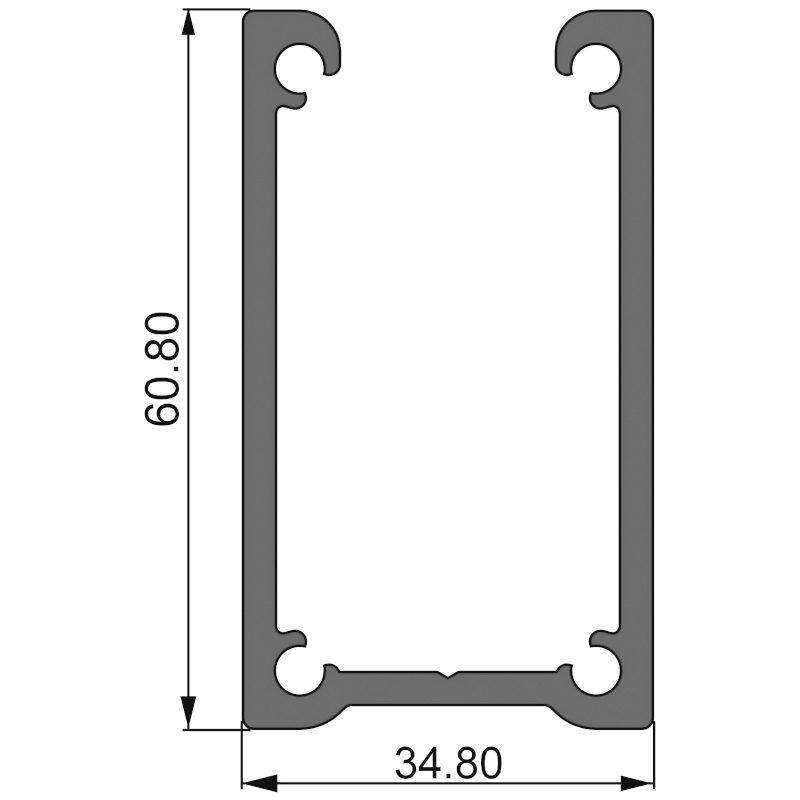 Алюминиевый профиль A01 020 | вкладыш-опора в стойку-ригель системы Т38