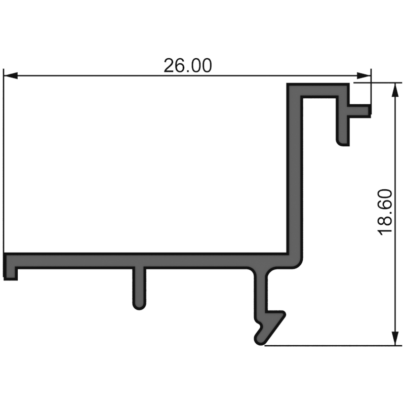 Алюминиевый профиль А05019 | штапик серии Д40 - под стекло