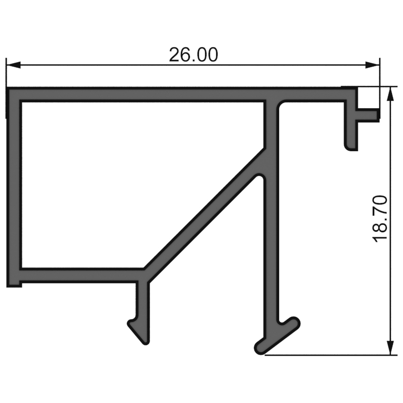 Алюминиевый профиль А05021 |  штапик серии Д40 - под стекло