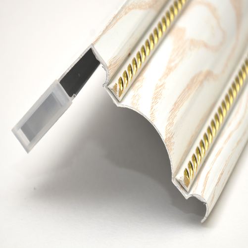 КАРНИЗ АЛЮМИНИЕВЫЙ ДВУХРЯДНЫЙ, ДЕКОР "СОСНА",ДВОЙНОЙ МОЛДИНГ 2 М 801035