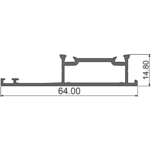 Алюминиевый профиль коробки наружный 315011 | Коробка 64 мм
