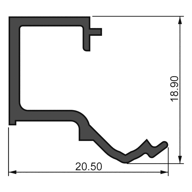 Алюминиевый профиль А05023 | штапик серии Д40 - под ст-т 18мм