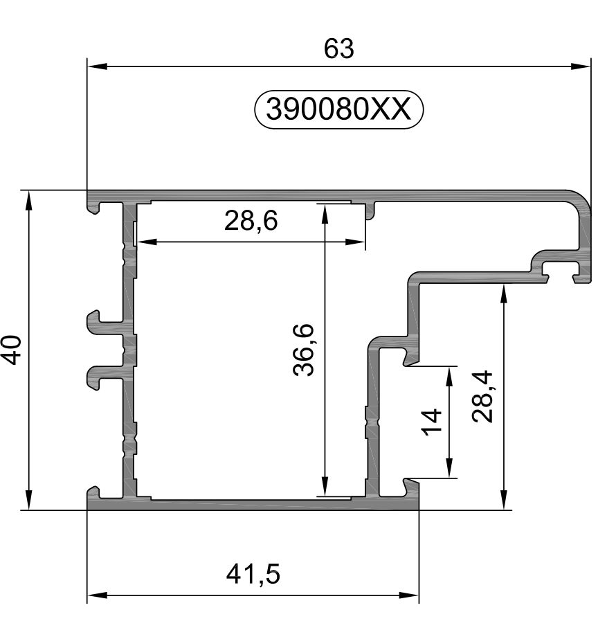 Алюминиевый профиль 390080