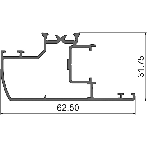 Алюминиевый профиль створки внутренний 315002 | Створка окна 62,5мм (фурн-й паз 16мм)