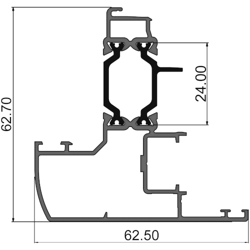 Створка окна 62,5мм (фурн-й паз 16мм) 315 С01