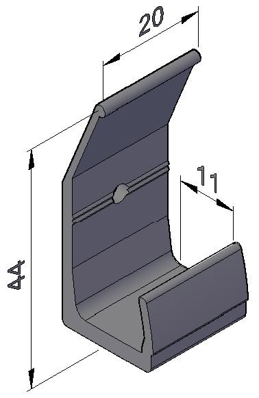 КЛЯММЕР ФАСАДНЫЙ АЛЮМИНИЕВЫЙ 107 D31