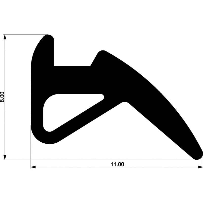 Уплотнитель для алюминиевых окон и дверей E01 015