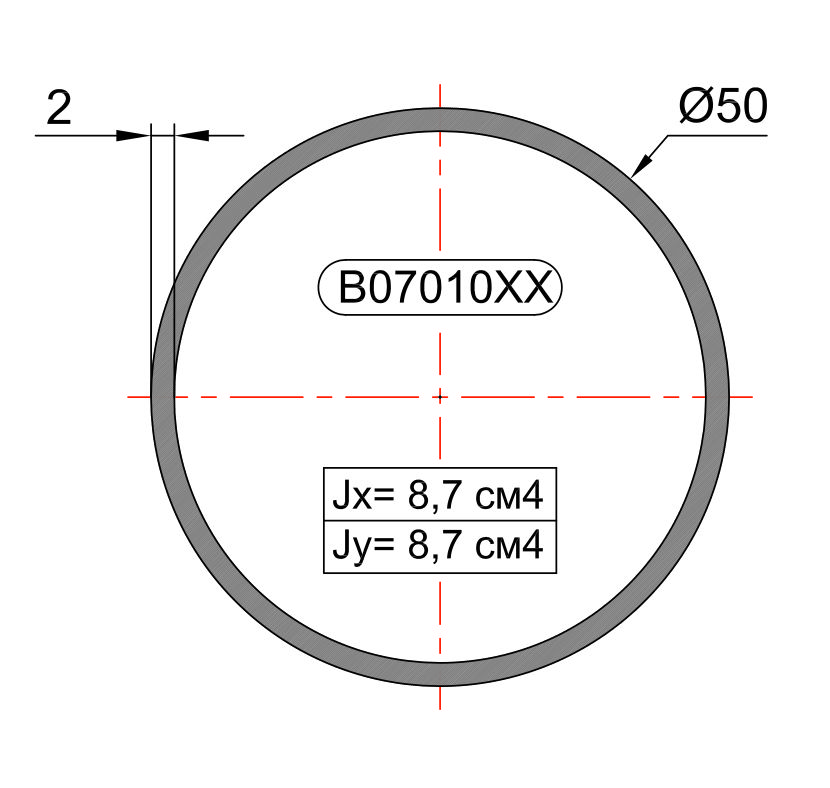 B07 010 Труба круглая 50х2