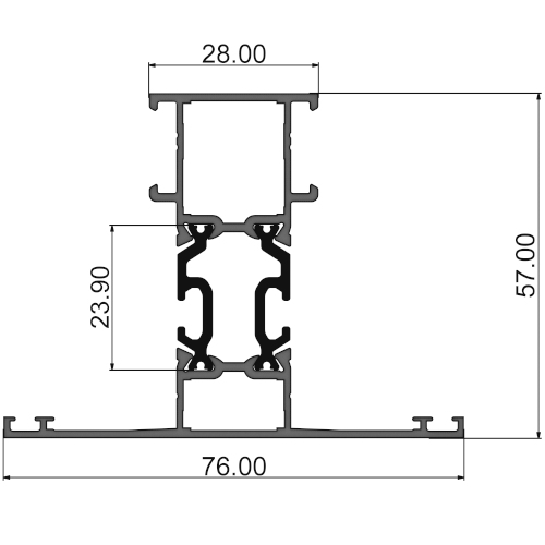 Импост 76 мм 351 С02