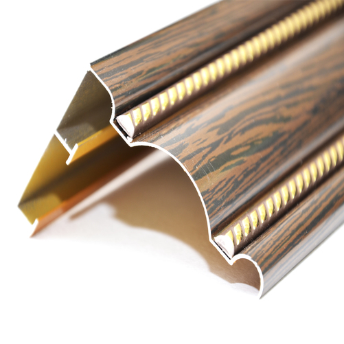 КАРНИЗ АЛЮМИНИЕВЫЙ  ДВУХРЯДНЫЙ ДЕКОР "ВЕНГЕ" ДВОЙНОЙ МОЛДИНГ 1,5 М 801035