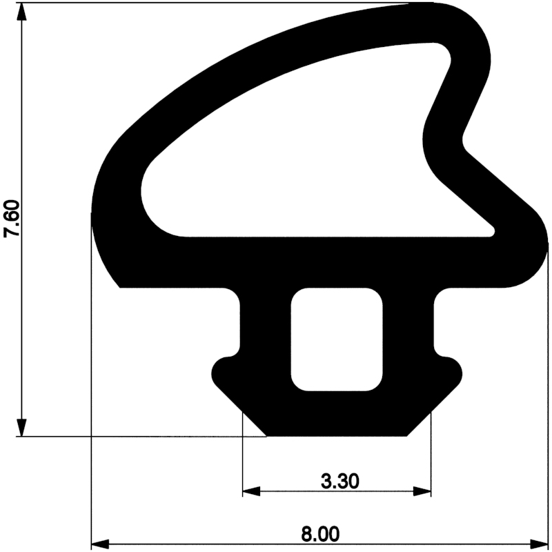 Уплотнитель для алюминиевых окон и дверей E00 006 03