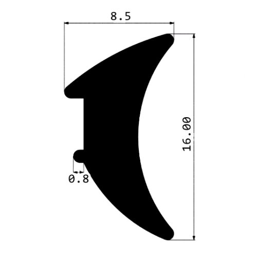Уплотнитель для алюминиевых фасадов E01 005 03