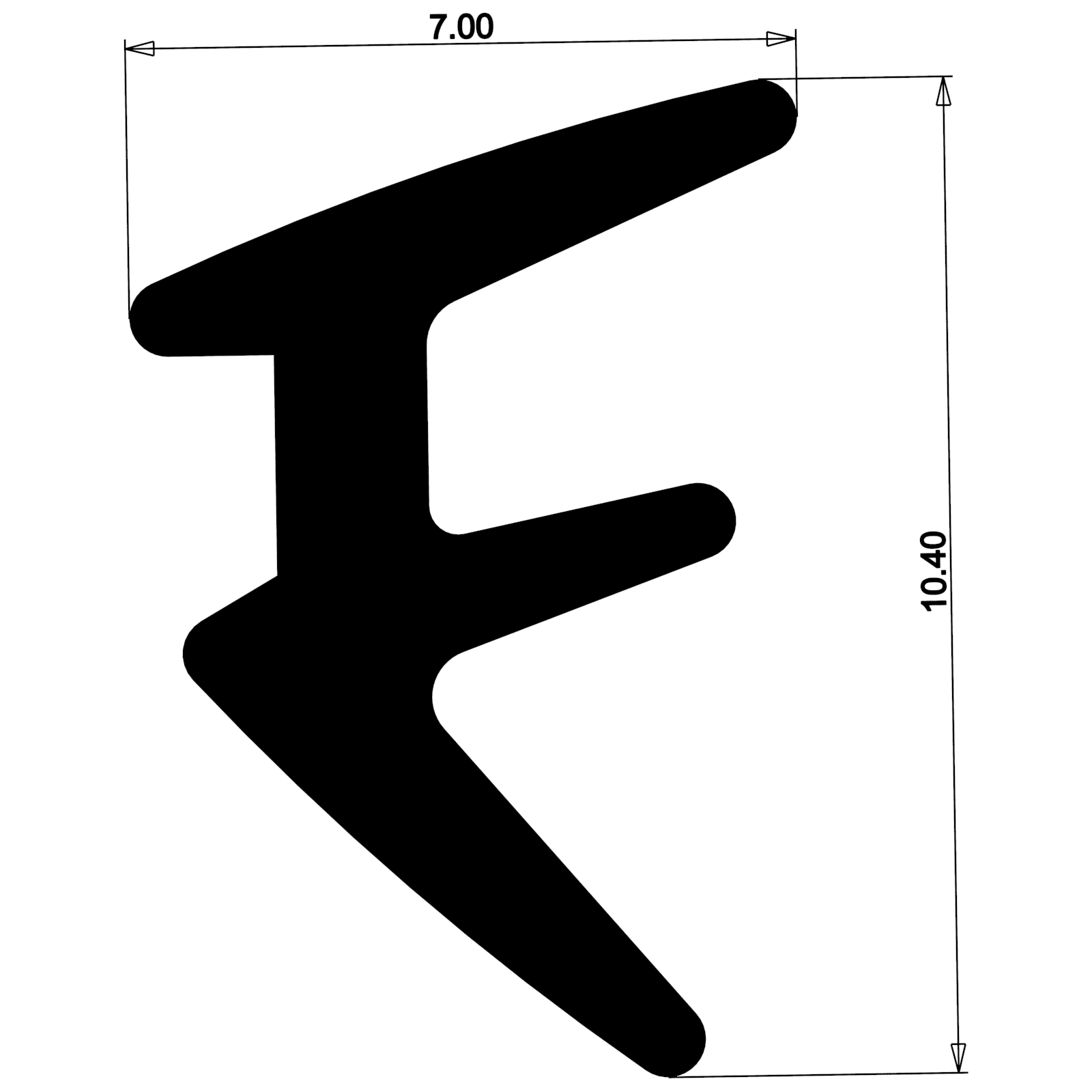 Уплотнитель для алюминиевых фасадов E01 006 03