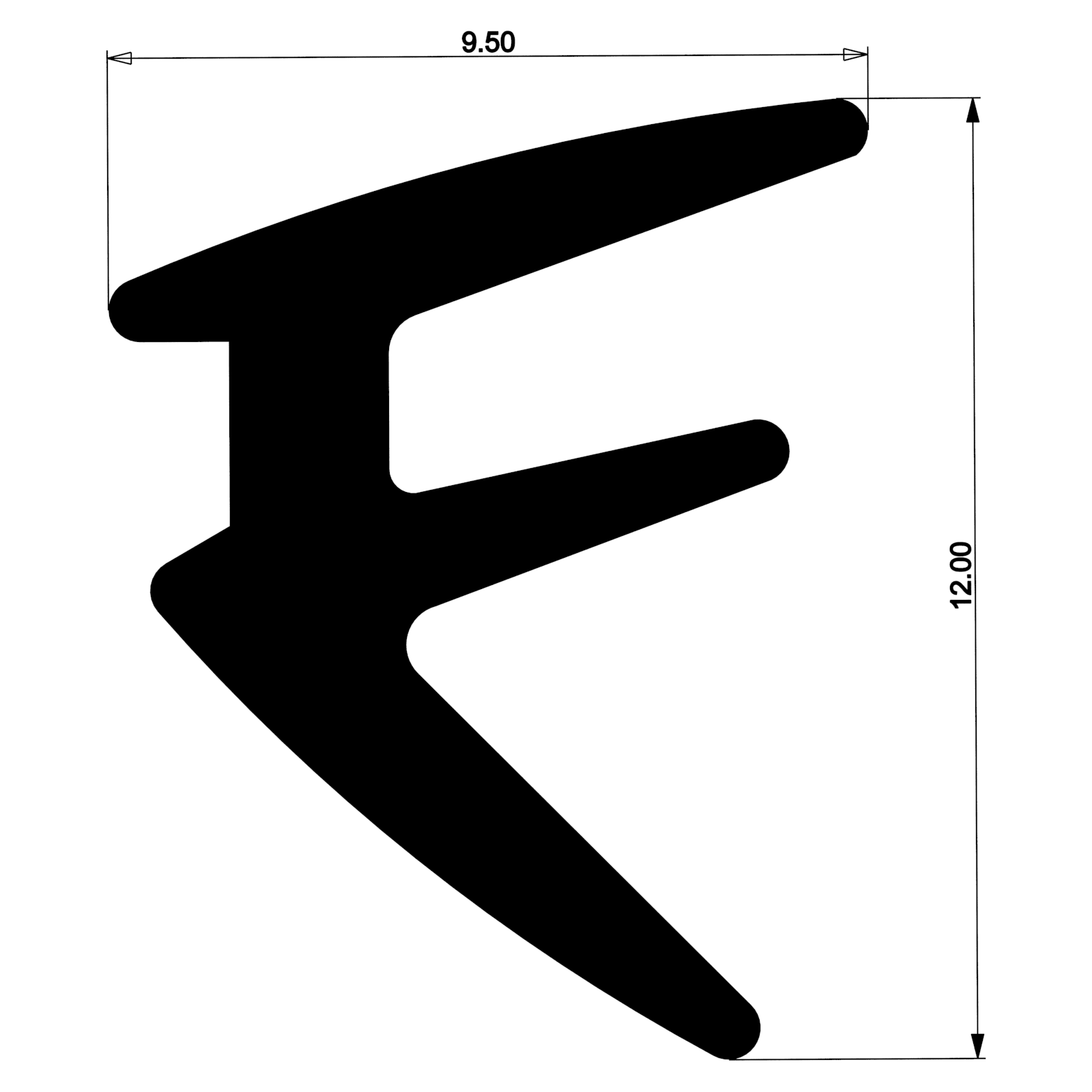 Уплотнитель для алюминиевых окон и дверей E01 007 03