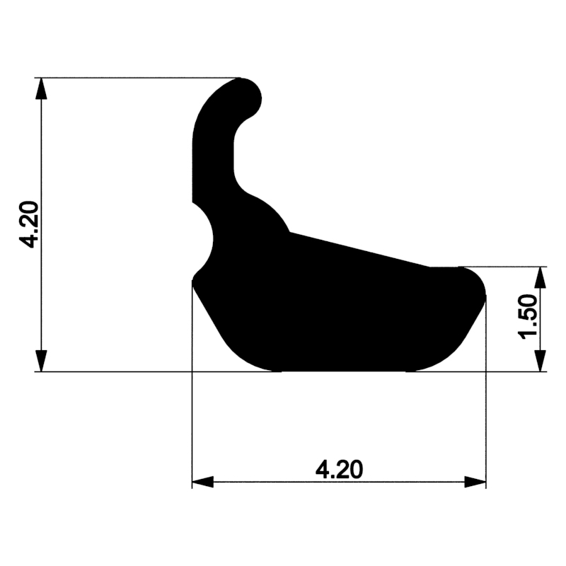 Уплотнитель для алюминиевых окон и дверей E00 012 03