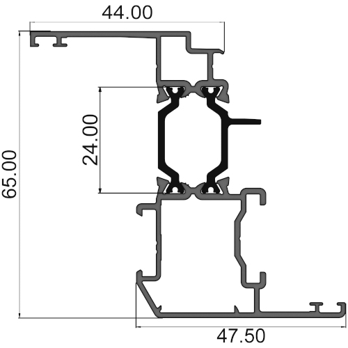 Створка окна 47,5мм (фурн-й паз 20мм) 315 С10