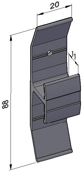 КЛЯММЕР ФАСАДНЫЙ АЛЮМИНИЕВЫЙ 107 D30