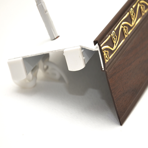 КАРНИЗ АЛЮМИНИЕВЫЙ ПОТОЛОЧНЫЙ ДВУХРЯДНЫЙ БЕЛЫЙ 3,5 М 801052