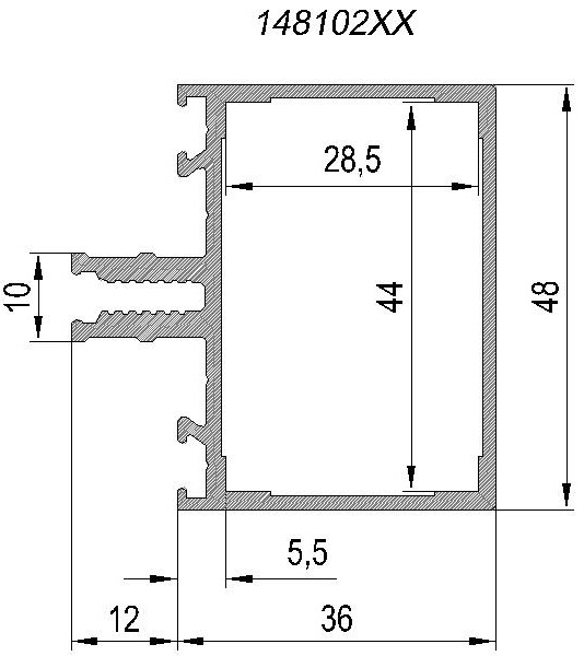 148 102 - стойка-ригель 36 мм