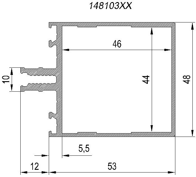 148 103  - стойка-ригель 53 мм