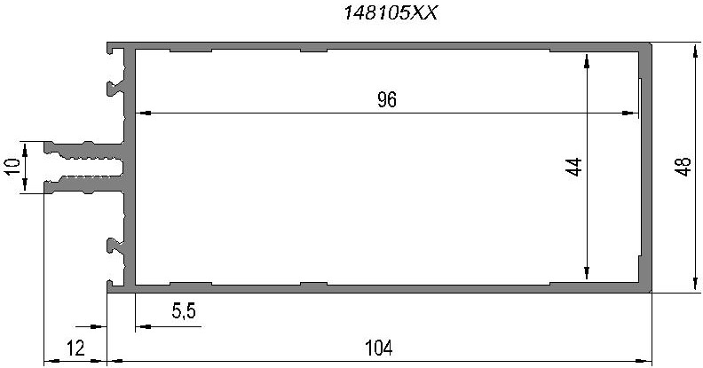 148 105 - стойка-ригель 104 мм