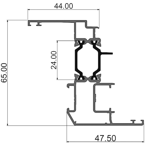 Створка окна 47,5мм (фурн-й паз 16мм) 315 С11