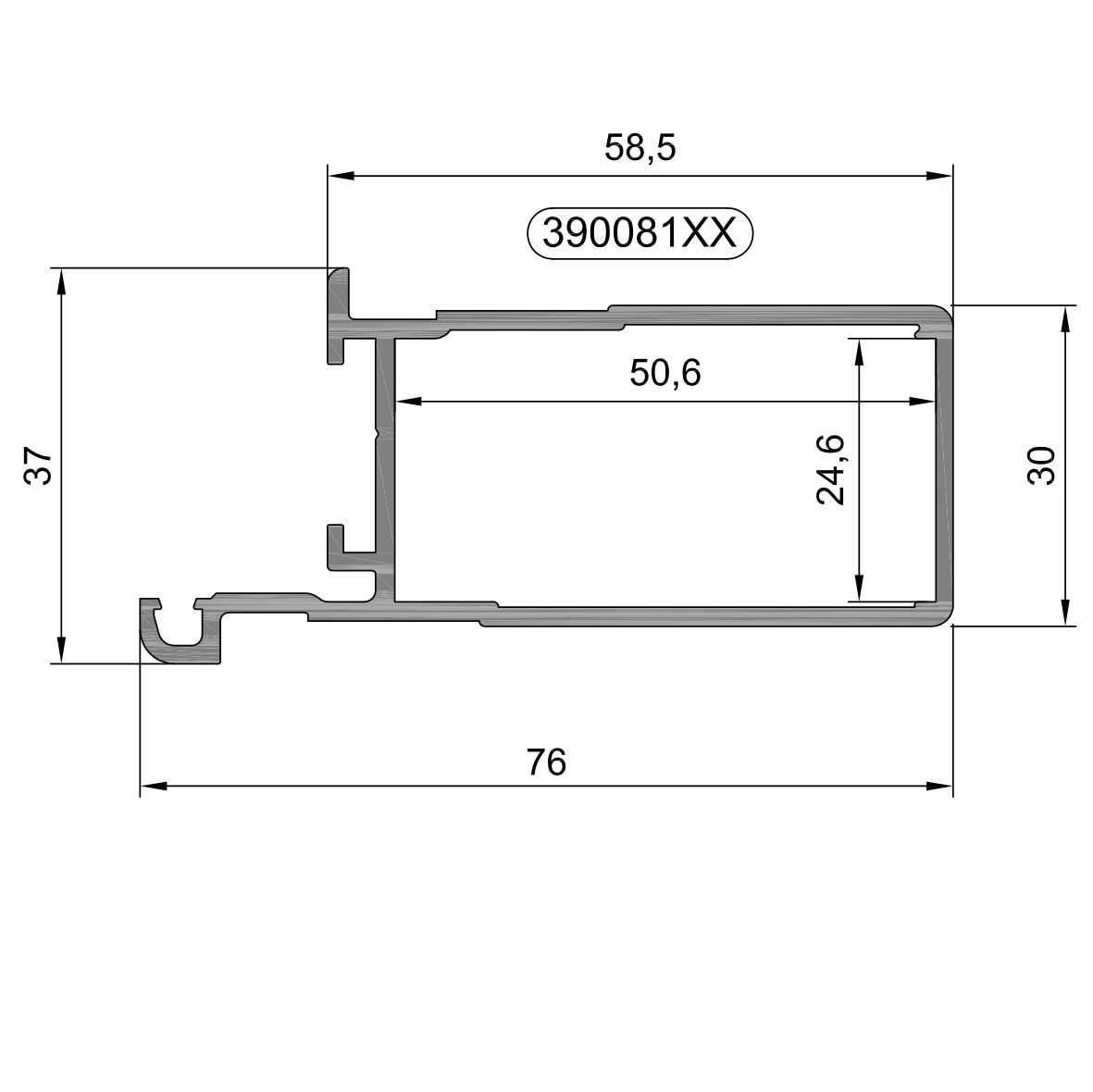 Алюминиевый профиль 390081