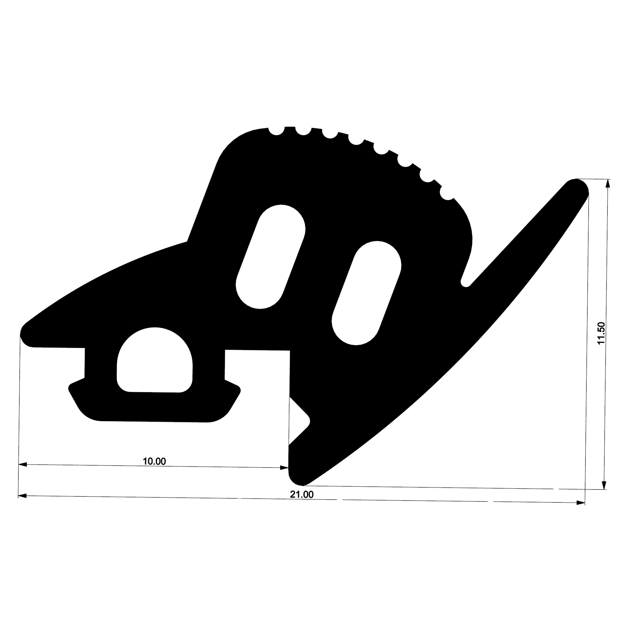 Уплотнитель для алюминиевых фасадов E02 043 03