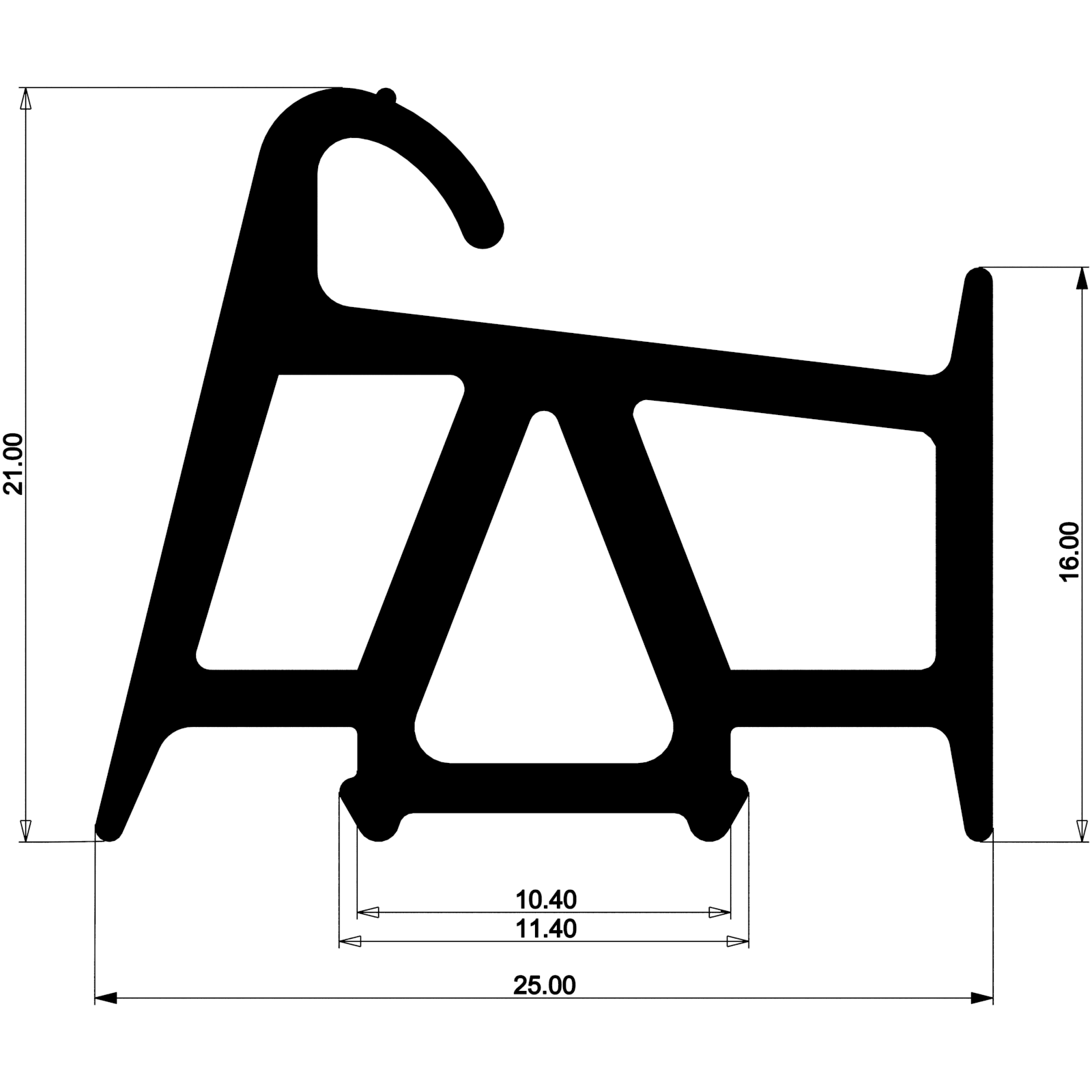Уплотнитель для алюминиевых окон и дверей E04 027