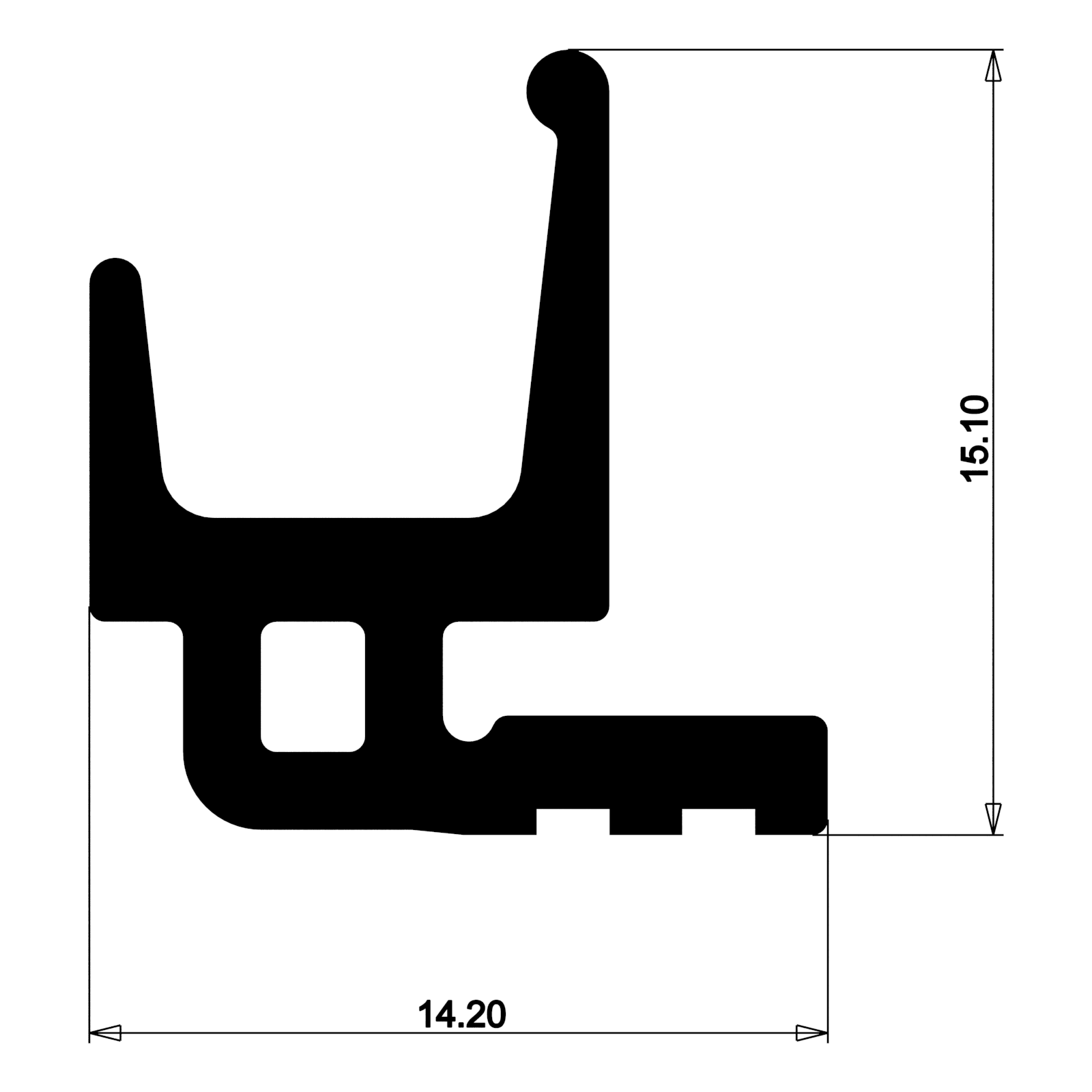 Уплотнитель для алюминиевых окон и дверей E03 006 03