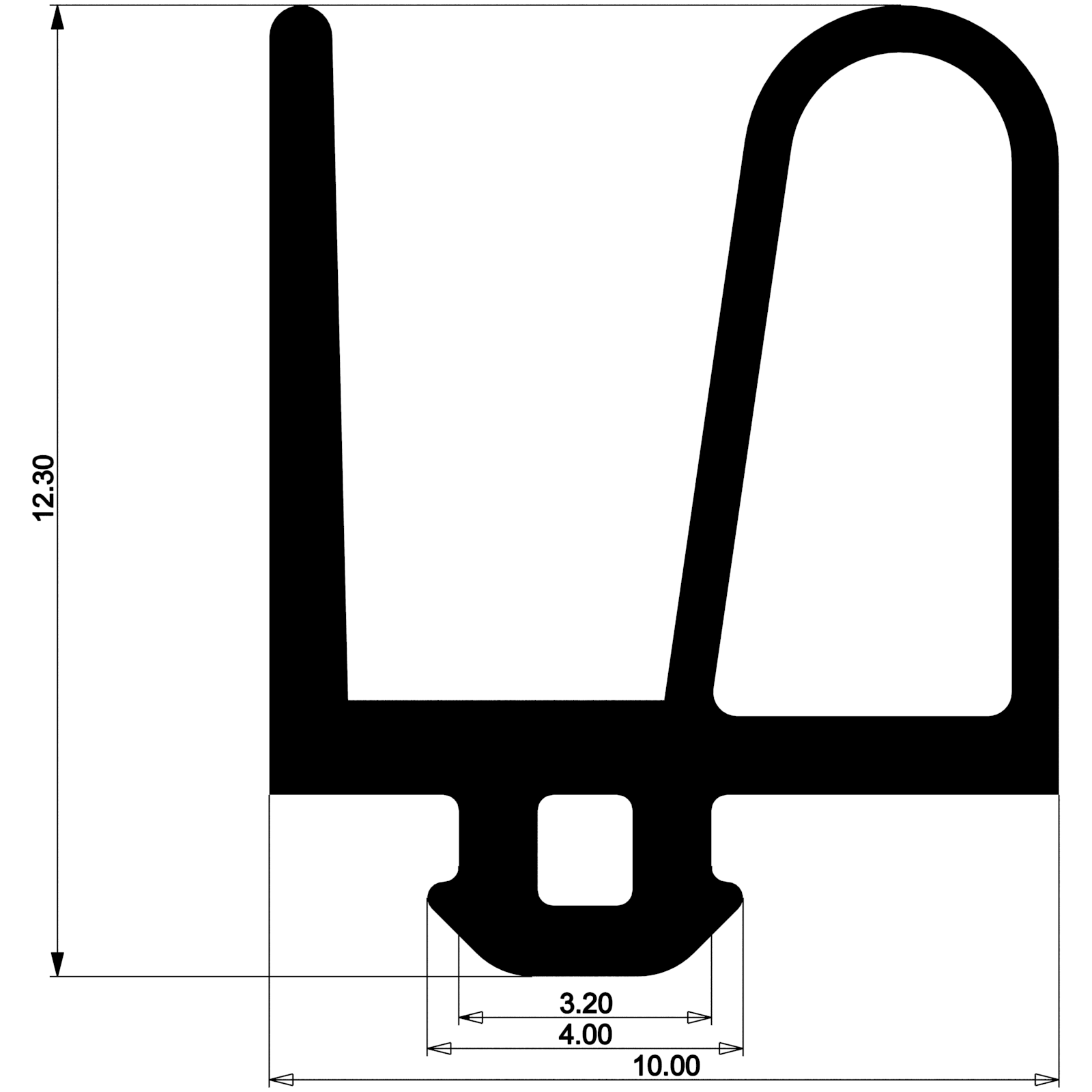 Уплотнитель для алюминиевых фасадов E03 011 03