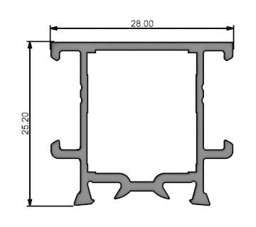 Алюминиевый профиль коробки внутренний 315004 | Коробка 52 мм