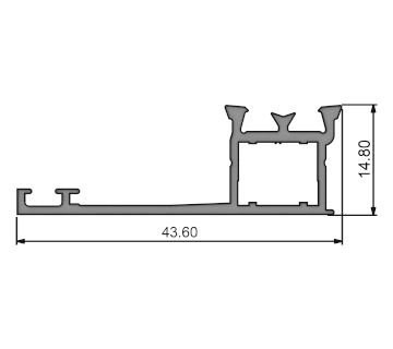 Алюминиевый профиль ригеля наружный 315022